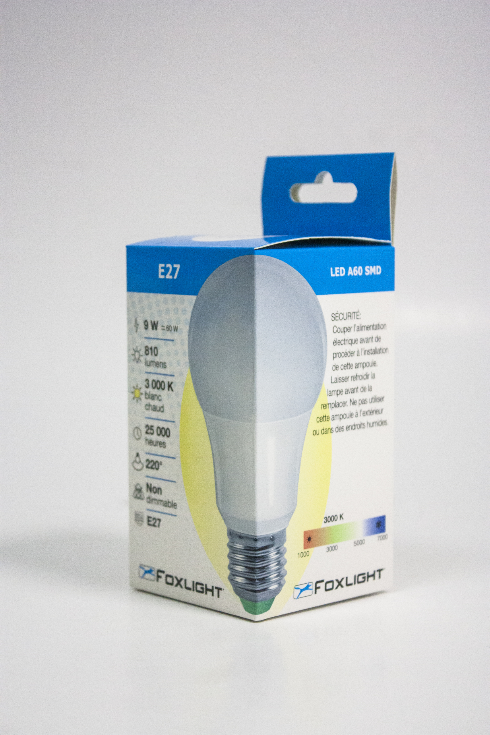 Ampoule anti-coupure et nomade LED SMD - E27 - 7W - FOXLIGHT FOX LIGHT Pas  Cher 