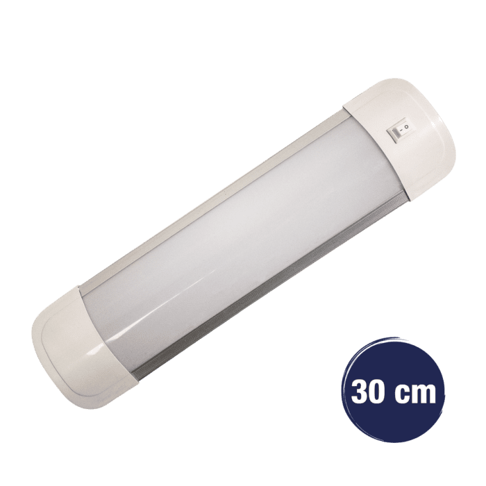 Réglette plate SMD LED avec interrupteur - 9 W - 3 000K - 30 cm