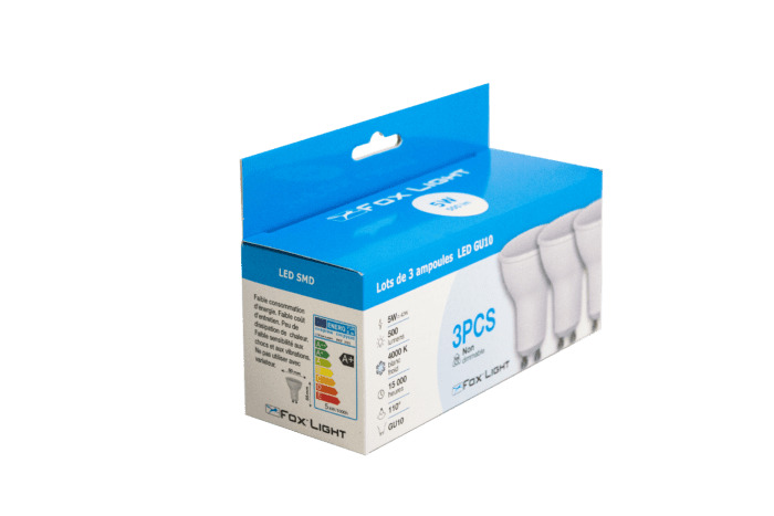 Lot de 3 ampoules LED - 5W - GU10 - 4 000 K – Image 3