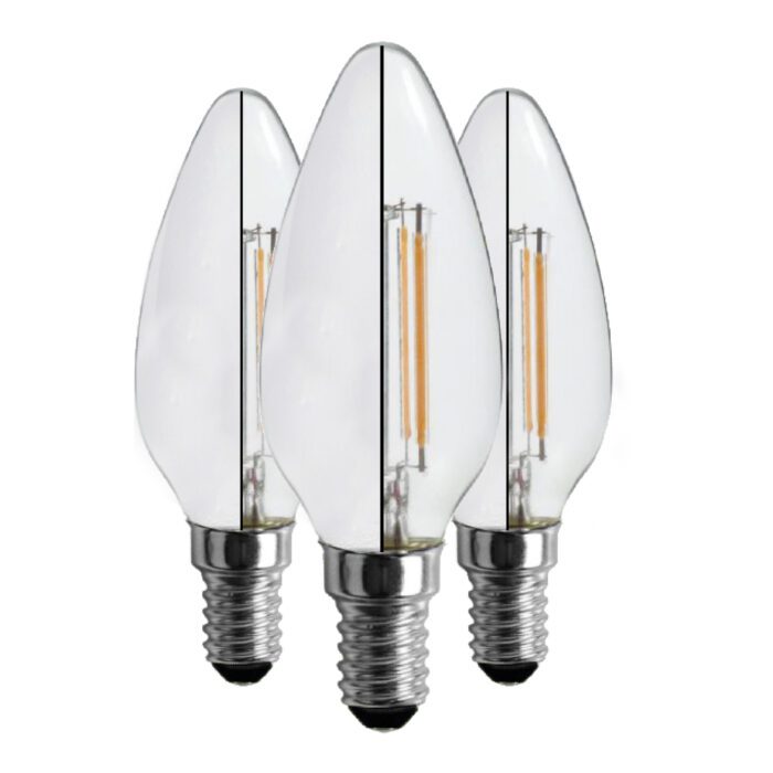 Lot de 3 ampoules LED - 4W - E14 - 2 700 K