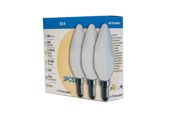 Lot de 3 ampoules LED - 4W - E14 - 2 700 K – Image 4